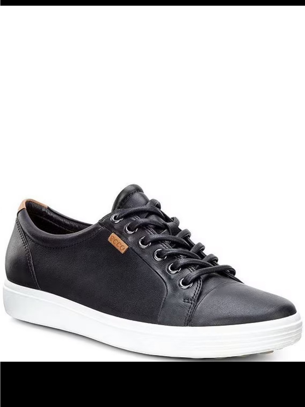Ecco Women's “Soft 7” Shoe Black Leather Sneaker Size 8 US 39 EU Brand New!